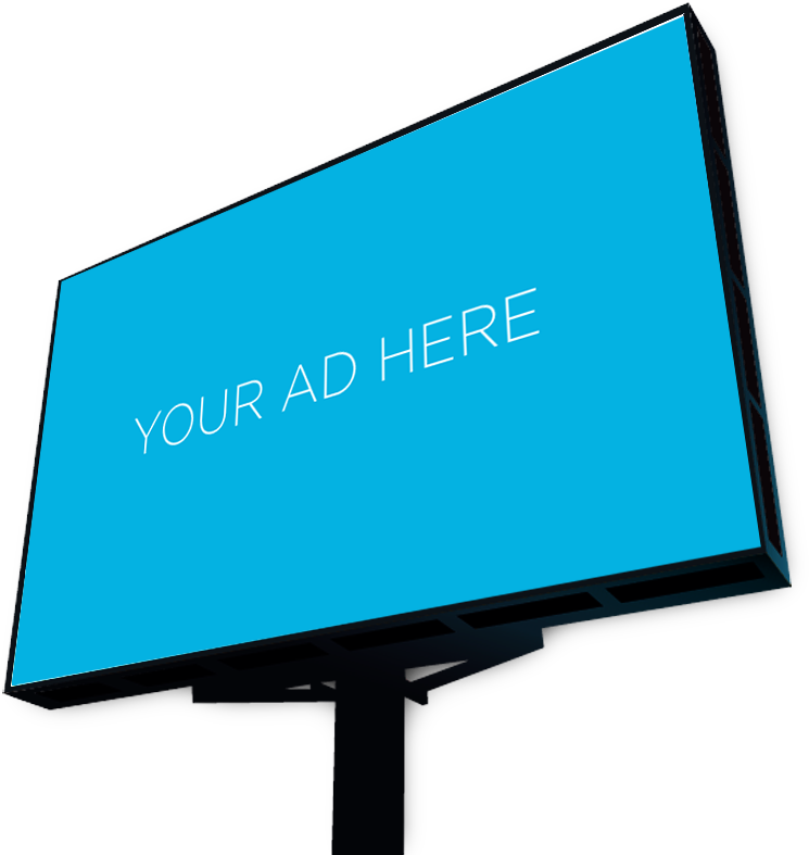 Blue billboard to display your ad.
